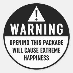 Waarschuwing Extreme Happiness Label