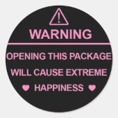 Waarschuwing: Extreme Happiness Sticker (Voorkant)