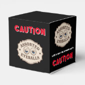 WAARSCHUWING Eyeball Black Halloween Party Spooky Bedankdoosjes (Achterkant)