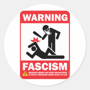 Waarschuwing! Facism Ronde Sticker
