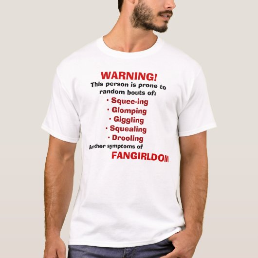 Waarschuwing: FANGIRL T-shirt (Voorkant)