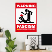 Waarschuwing: fascisme poster (Thuiskantoor)