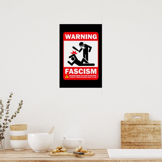 Waarschuwing: fascisme poster (Keuken)
