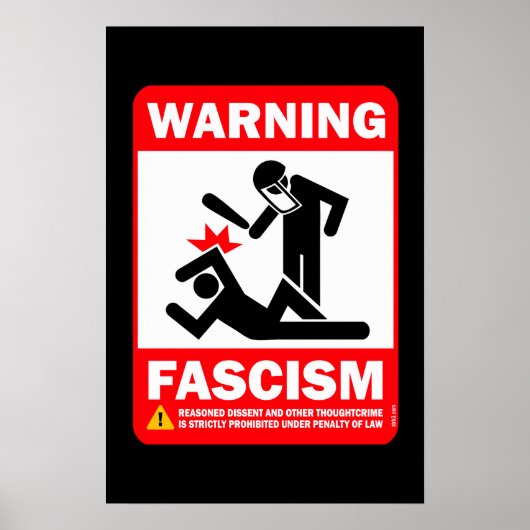 Waarschuwing: fascisme poster (Voorkant)
