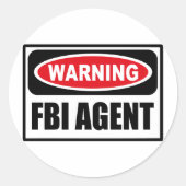 Waarschuwing FBI AGENT Sticker (Voorkant)