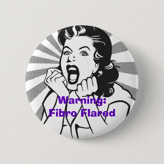 Waarschuwing: Fibro Flare Ronde Button 5,7 Cm (Voorkant)