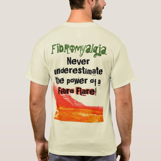 Waarschuwing! Fibromyalgie Flare! Lichter T-shirt (Achterkant)