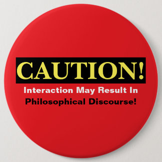 Waarschuwing Filosoof Discours Alert! Knop Ronde Button 6,0 Cm