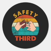 Waarschuwing Fireworks Firecrackers Safety Derde v Ronde Sticker (Voorkant)