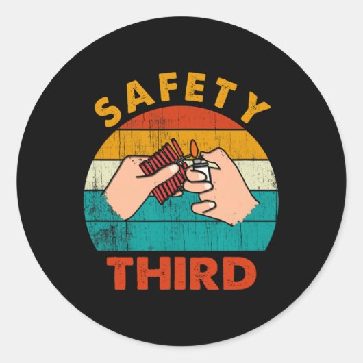 Waarschuwing Fireworks Firecrackers Safety Derde v Ronde Sticker (Voorkant)