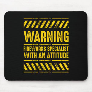 Waarschuwing Fireworks Specialist Pyro Pyrotechnic Muismat