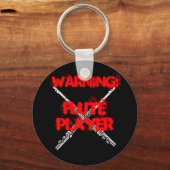 WAARSCHUWING: Flute Player Sleutelhanger (Voorkant)