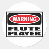 Waarschuwing FLUTE PLAYER Sticker (Voorkant)