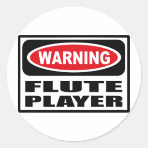 Waarschuwing FLUTE PLAYER Sticker