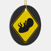Waarschuwing: foetus Ahead. Keramisch Ornament (Rechts)