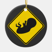 Waarschuwing: foetus Ahead. Keramisch Ornament (Voorkant)