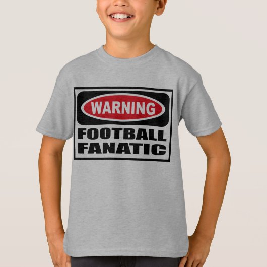 Waarschuwing FOOTBALL FANATISCH Kind T-shirt (Voorkant)