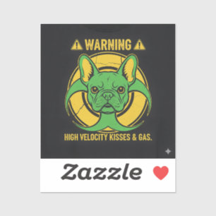 Waarschuwing Franse Bulldog Gas en Kusgevaar Ontwe Sticker