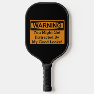 Waarschuwing Funny Quote vervormde handmatige praa Pickleball Paddle