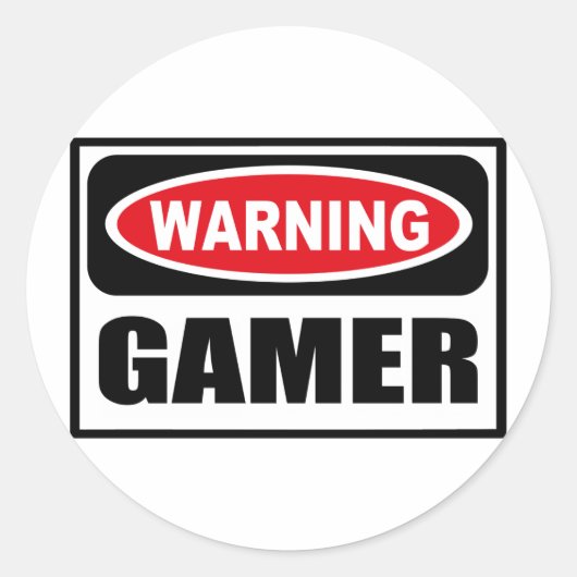 Waarschuwing GAMER Sticker (Voorkant)