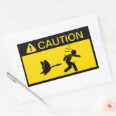 Waarschuwing: ganzen aanvallen rechthoekige sticker (Envelop)