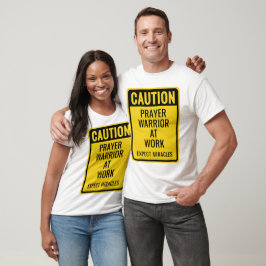 WAARSCHUWING Gebedsstrijder Wonders Geel Wit Grapp T-shirt