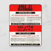 Waarschuwing gebied 51 briefkaart (Voorkant)