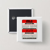 Waarschuwing gebied 51 vierkante button 5,1 cm (Voorkant /achterkant)