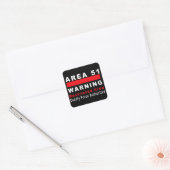 Waarschuwing gebied 51 vierkante sticker (Envelop)