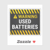 Waarschuwing gebruikte batterijen sticker (Vel)