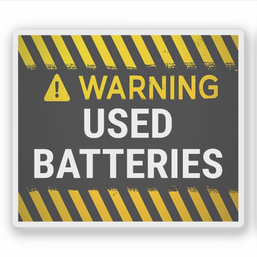 Waarschuwing gebruikte batterijen sticker (Voorkant)