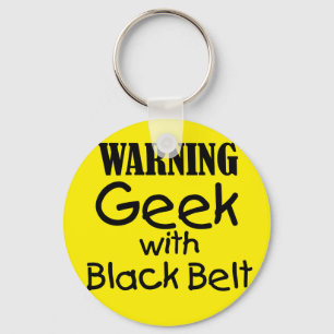 Waarschuwing Geek met de Sleutelhanger van het
