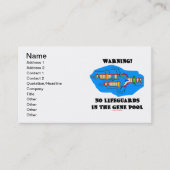 Waarschuwing! Geen bescherming in de genenpool Visitekaartje (Voorkant)