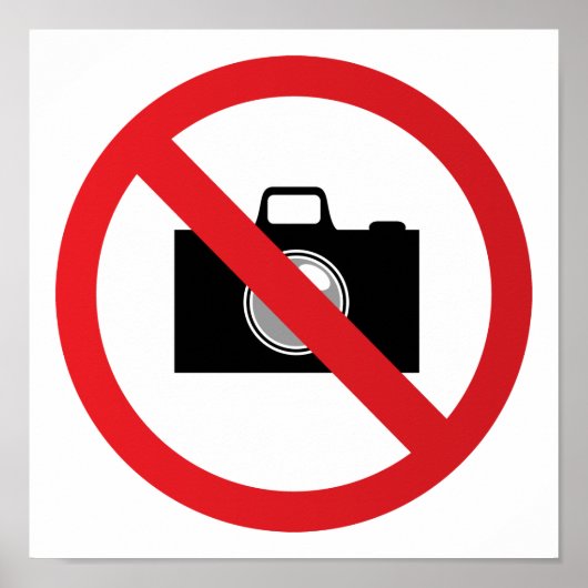 Waarschuwing: geen camera poster (Voorkant)