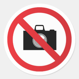 Waarschuwing: geen camera ronde sticker