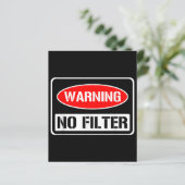 Waarschuwing Geen Filter Grappige Sarcastische Pun (Staand voorkant)