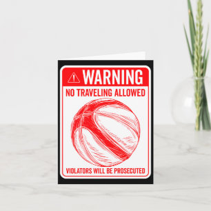 Waarschuwing geen holding reizen bord basketbal kaart