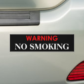 WAARSCHUWING GEEN ROKEN GLOSSY-STICKER BUMPERSTICKER (Op auto)