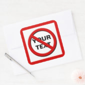 Waarschuwing Geen symbool Grote aangepaste Sticker (Envelop)