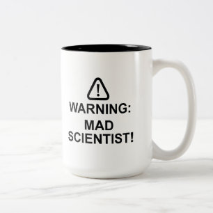 Waarschuwing Gek Wetenschapper Tweekleurige Koffiemok