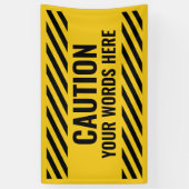Waarschuwing Gele zwarte strepen alle tekst Spandoek (Verticaal)