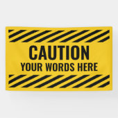 Waarschuwing Gele zwarte strepen alle tekst Spandoek (Horizontaal)
