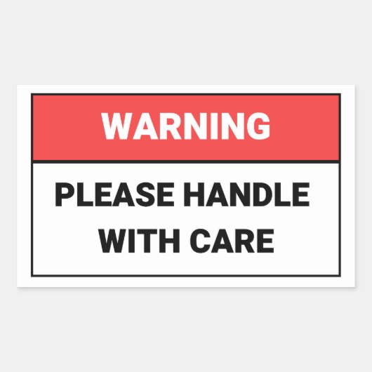 Waarschuwing Gelieve met de Sticker van de zorg om (Voorkant)