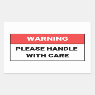 Waarschuwing Gelieve met de Sticker van de zorg om