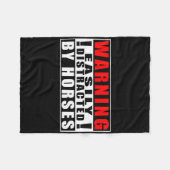 Waarschuwing gemakkelijk afgeleid door paarden gra fleece deken (Voorkant (Horizontaal))