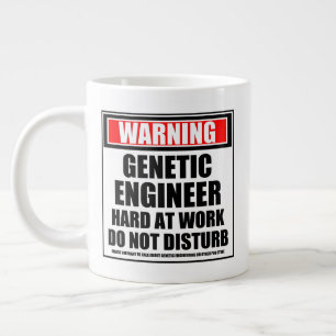 Waarschuwing Genetische engineer hard op het werk Grote Koffiekop