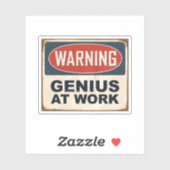 Waarschuwing Genius op het werk Sticker (Vel)