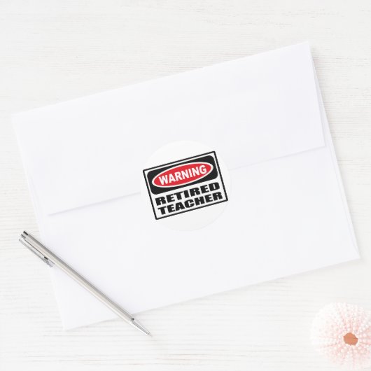 Waarschuwing GEPENSIONEERDE LERAAR Sticker (Envelop)
