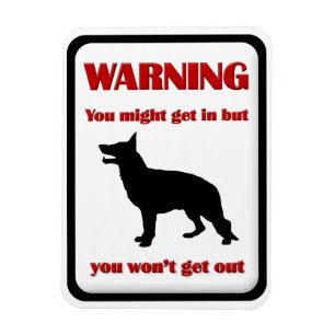 WAARSCHUWING German Shepherd Magneet
