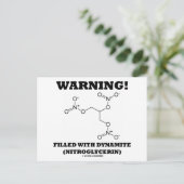 Waarschuwing! Gevuld met dynamiet (nitroglycerine) Briefkaart (Staand voorkant)